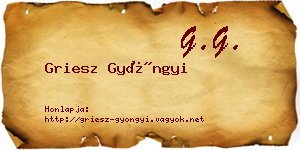 Griesz Gyöngyi névjegykártya